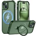 MOCCA Magnetic for iPhone 15 Case with Stand,Dark Green