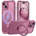 MOCCA Magnetic for iPhone 15 Case with Stand,Lavender Purple
