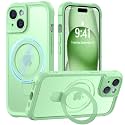 MOCCA Magnetic for iPhone 15 Case with Stand,Matcha Green