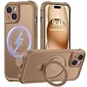 MOCCA Magnetic for iPhone 15 Case with Stand,Brown