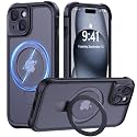 MOCCA Magnetic for iPhone 15 Case with Stand,Black