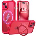 MOCCA Magnetic for iPhone 15 Case with Stand,Red