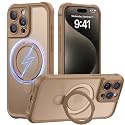 MOCCA Magnetic for iPhone 15 Pro Case with Stand,Brown