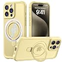 MOCCA Magnetic for iPhone 15 Pro Case with Stand,Creamy Yellow