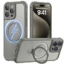 MOCCA Magnetic for iPhone 15 Pro Case with Stand,Titanium Gray