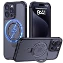MOCCA Magnetic for iPhone 15 Pro Case with Stand,Black