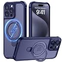 MOCCA Magnetic for iPhone 15 Pro Case with Stand,Deep Blue