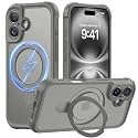MOCCA Magnetic for iPhone 16 Case with Stand,Titanium Gray
