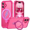 MOCCA Magnetic for iPhone 16 Case with Stand,Hot Pink