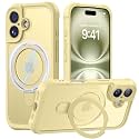MOCCA Magnetic for iPhone 16 Case with Stand,Creamy Yellow