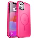 MOCCA Strong Magnetic for iPhone 12 Case/iPhone 12 Pro Case,[Compatible with Magsafe][Mil-Grade Drop Protection] Slim Shockproof Translucent Protective Phone Case for iPhone 12/12 Pro,Hot Pink