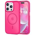 MOCCA Strong Magnetic for iPhone 14 Pro Case, [Compatible with Magsafe][13FT Military Drop Protection] Slim Translucent Matte Shockproof Case for iPhone 14 Pro Phone Case 6.1'', Hot Pink