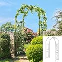 Moccha Garden Arch, 7.2Ft Metal Arbor for Climbing Plants, Vines, Roses, Outdoor Pergola Trellis with Stakes, Wide Garden Archway Arbor Trellis for Lawn Wedding