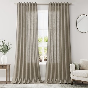 Mocha Linen Curtains 90 Inch Length 2