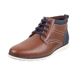 Mochi Mens Chelsea Leather Stylish High Top