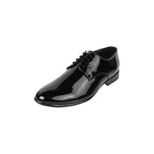 Mochi Men Faux Leather Glossy Lace-Up Formal