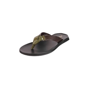 Mochi Men Leather Dual-Tone Slip-On Casual Slippers