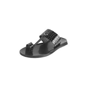 Mochi Men Patent Leather Kolhapuri Ethnic Chappal