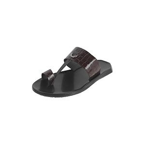 Mochi Men Patent Leather Kolhapuri Ethnic Chappal