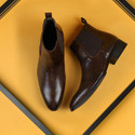 MOCHI Mens Brown Slip On closure Boots