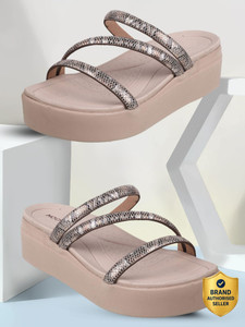 MOCHI PrintedOpenToeFlatform Women Wedges