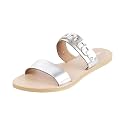 Mochi Women's Fashionable Double Strap Flat Sandal