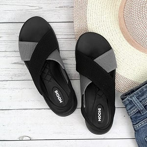 Mochi Womens Breathable Mesh Crisscross Straps Sandal