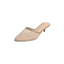 Mochi Women39s Mesh Leather Kitten Heel Fashion