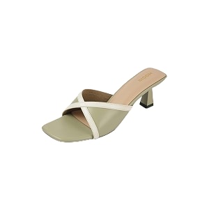 Mochi Womens Stylish Kitten Heel Slides