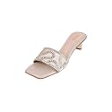 Mochi Women Kitten Heel Slip-on Ethnic Sandal