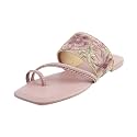 Mochi Women Purple Floral Embroidered Toe Ring