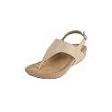 Mochi Women Beige Synthetic Embellished Comfort Backstrap