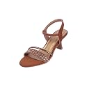 Mochi Women Synthetic Leather Kitten Heel Sandal