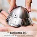 Mockery 60 Minute Kitchen Timer, SAUCHER Shaped Stainless Steel, Loud Ring Countdown for Baking Steaming, Manual Portable Mechanical Alarm