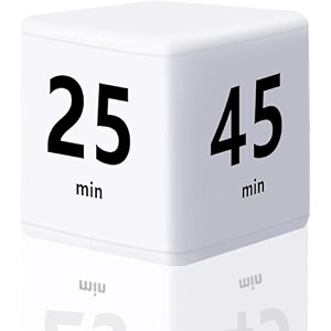 mockery cube kitchen timer gravity sensor flip cube countdown timer 26 inch for kids square workout exercise game 5-15-25-45 minutes for time management white