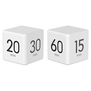 mockery cube kitchen timer gravity sensor flip cube countdown timer 26 inch kids square workout exercise timer15-20-30-60 minutes for time management white