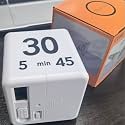 Mockery Cube Kitchen Timer with Gravity Sensor, 2.6 Inch Digital Flip Timer for Time Management, Exercise, Game, Workout, White
