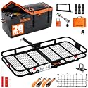 Mockins 500 Lb Capacity Steel Trailer Hitch Cargo Carrier for 2" Receivers