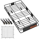 Mockins 64"x39"x6" Extendable Cargo Roof Rack Basket with 250 Lbs Capacity