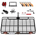 Mockins XXL Trailer Hitch Cargo Carrier with Rear Lights & Plate Bracket