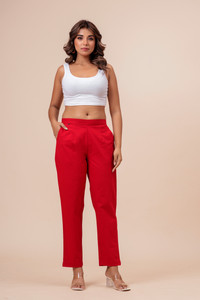 Moda Rapido Regular Fit Women Red Trousers