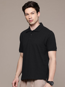Moda Rapido Solid Men Polo Neck Black