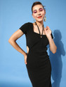 Moda Rapido Women Bodycon Black Above Knee/Mid Thigh Length Dress