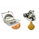 Modak Maker with Gujiya Maker – Stainless Steel Mould Set of 2 | Modak Mould for Steaming, Gujiya, Karanji, Dumplings & Momos | Easy Press Tool for Festival Sweets & Snacks