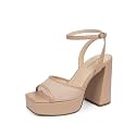 Modatope Platform Heels for Women Chunky Heel