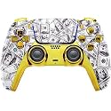 MODDEDZONE Custom Wireless Controller compatible with PS5 Exclusive Unique Designs | Personalize Your Gaming Experience and Exceptional Performance| Compatible with Playstation 5 (Gold Money)