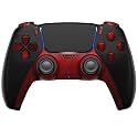 MODDEDZONE Custom Wireless UN-MODDED PRO Controller compatible with PS5 Exclusive Unique Design (Black/Red)