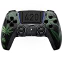 MODDEDZONE Custom Wireless UN-MODDED PRO Controller compatible with PS5 Exclusive Unique Design (420 Black)
