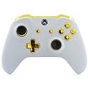 MODDEDZONE Custom Wireless UNMODDED Controller for Xbox One S/X and PC with Exclusive and Unique Designs - The Perfect Gaming Gift for Enthusiasts, Expertly Crafted in the USA - White/Gold