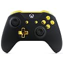 MODDEDZONE Custom Wireless UNMODDED Controller for Xbox One S/X and PC with Exclusive and Unique Designs - The Perfect Gaming Gift for Enthusiasts, Expertly Crafted in the USA - Black/Gold